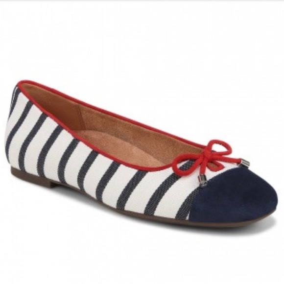 Vionic Shoes - Vionic Klara Striped Ballet Flats Size 6.5